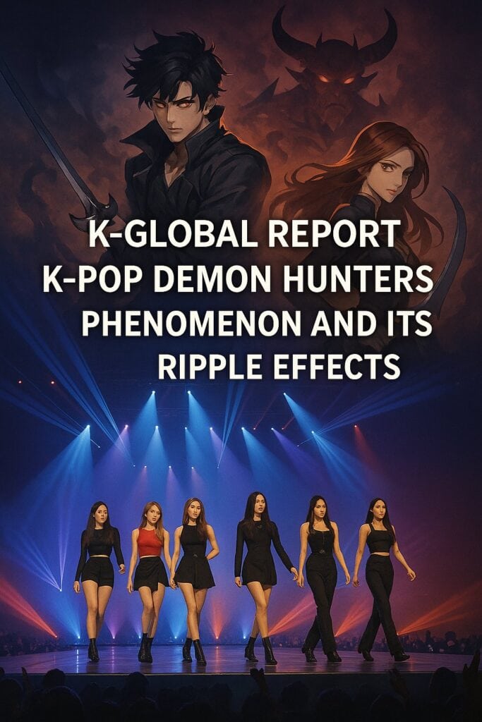 K-Pop Demon Hunters 현상을 상징하는 무대와 판타지 캐릭터