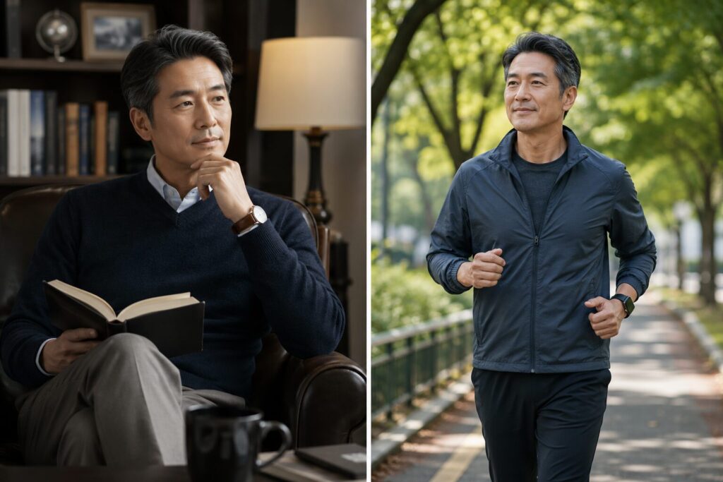 품격 있는 중년 남성의 자기관리와 독서 및 운동 습관